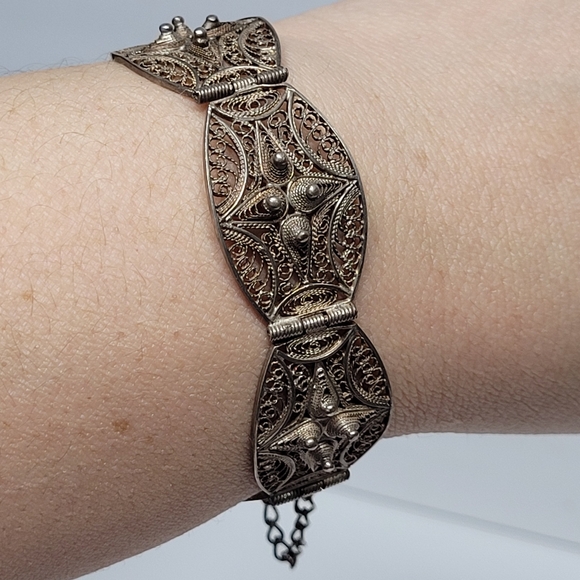 Vintage Sterling Silver. 925 Filigree Bracelet